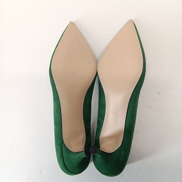 JOY IN LOVE Women's Green Shoes Low Heels Pointy Toe Kitten Heel Pumps Sz 10.5 - Picture 6 of 7